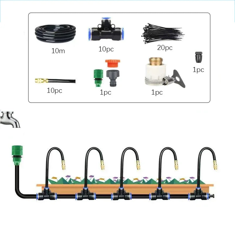 Universal Automatic Irrigation Sprinkler Kit With Rotating Copper Nozzle