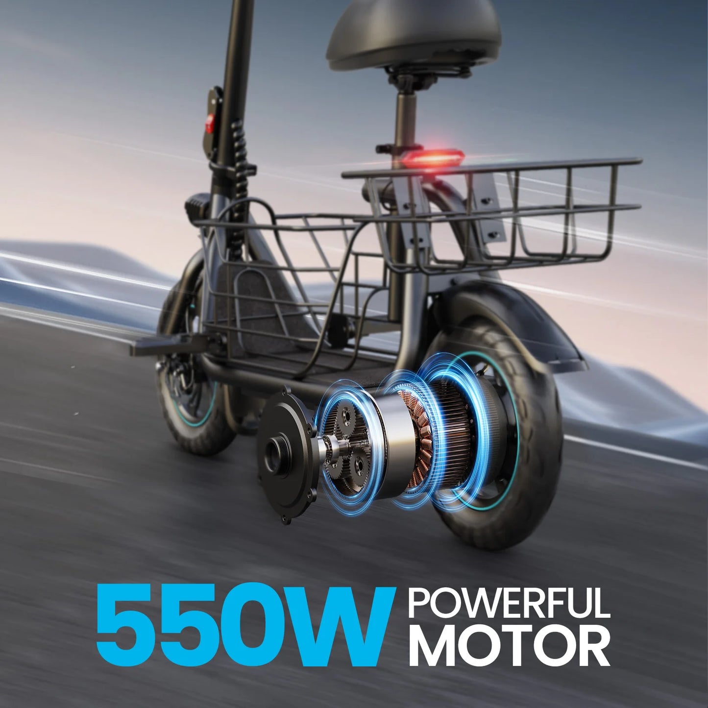 Gyroor Foldable Electric Scooter For Adults With Pet Basket