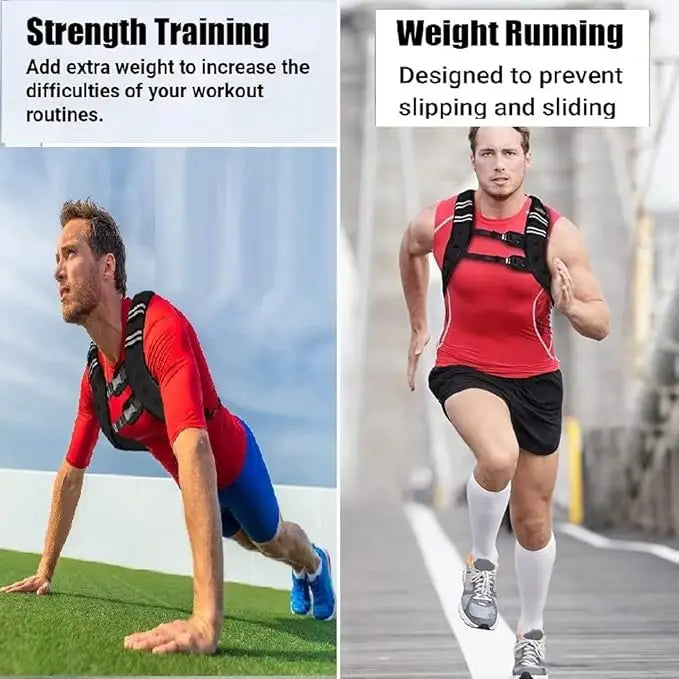 Weighted Vest With 12 To 30 Lbs Adjustable Weights