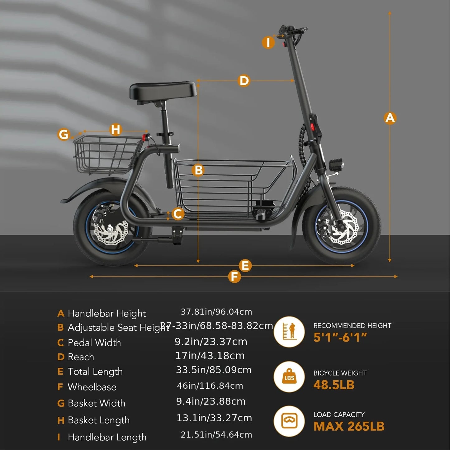 Gyroor Foldable Electric Scooter For Adults With Pet Basket