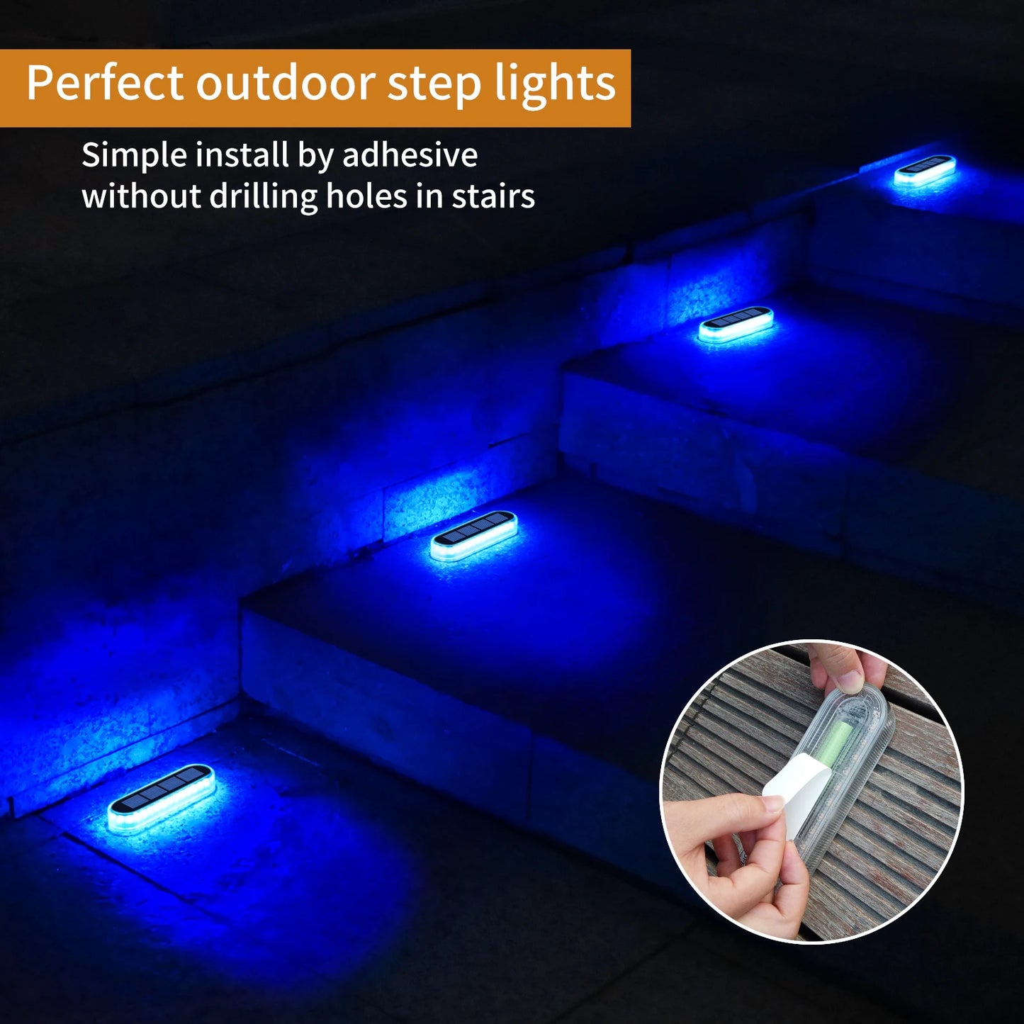 Solar LED Deck Lights Auto On Off Waterproof Outdoor Ground Step