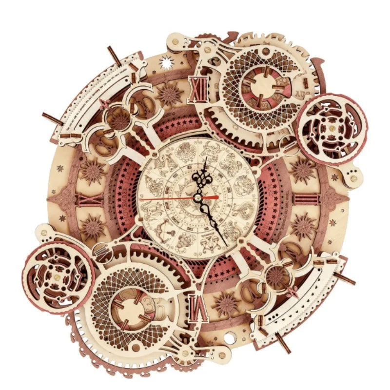 Robotime 3D Wooden Puzzle Wall Clock Mechanical Building Kit