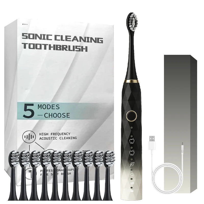 Electric Toothbrush Rotary Cleaning With Timer And USB Rechargeable Design