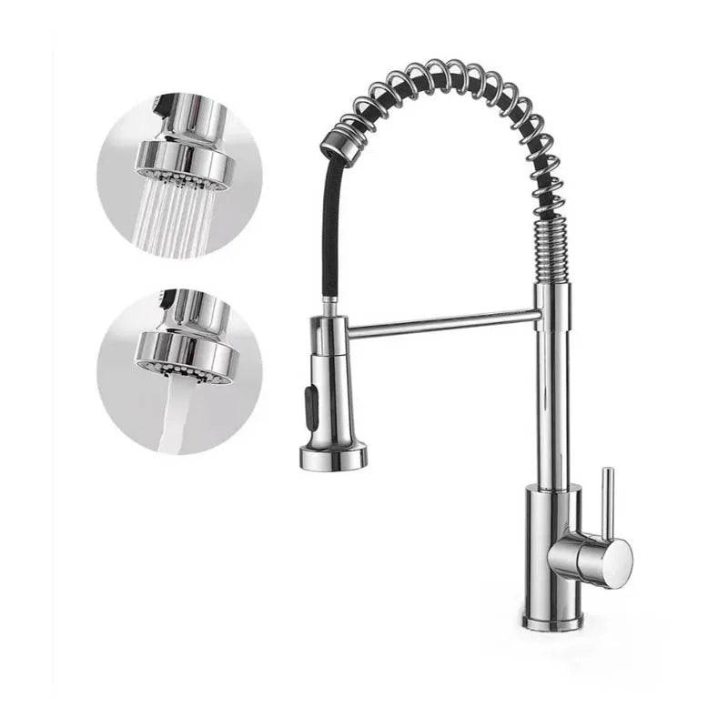 Shbshaimy Rose Gold Chrome Deck Mount Pull Down Kitchen Faucet