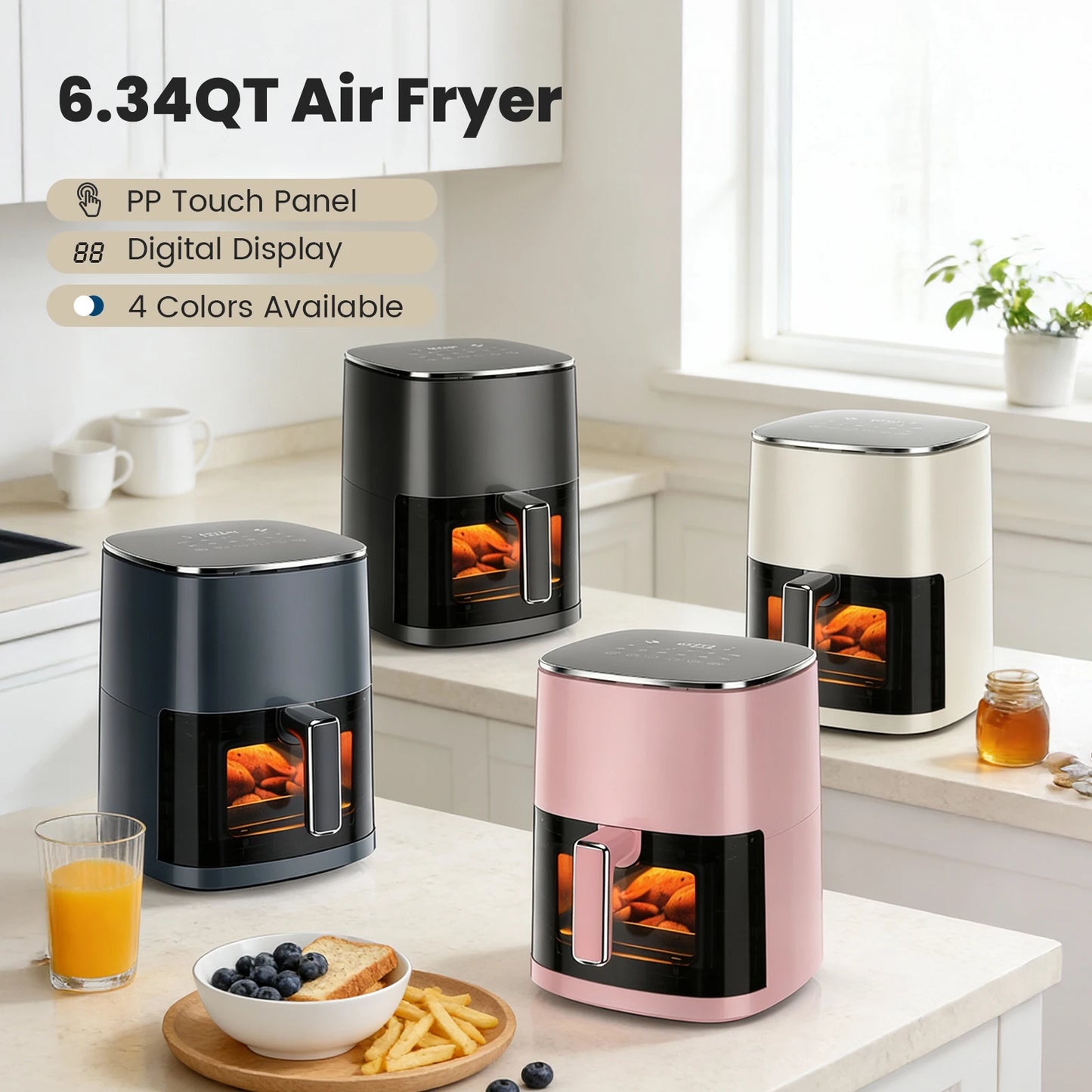 Jhk 6 Quart Electric Air Fryer With Window