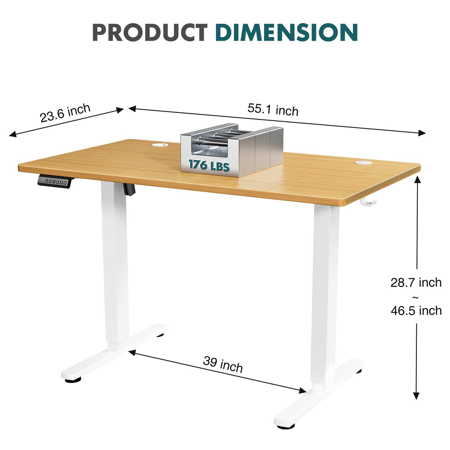JHK Electric Height Adjustable Standing Desk For Office Gaming