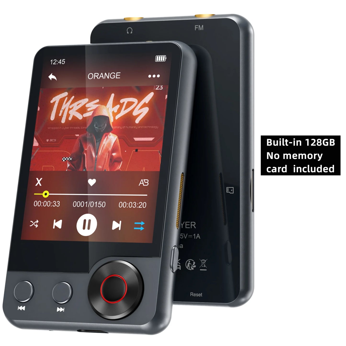 Mechen Portable Mp3 Player Bluetooth 5.3 Touchscreen And Speakers
