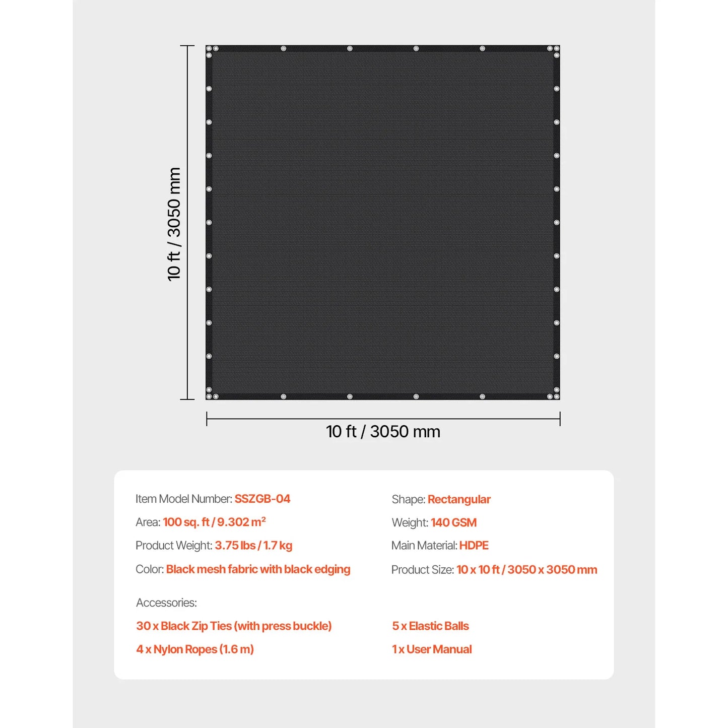 SucceBuy 90% Sun Shade Cloth Hdpe Canopy For Garden