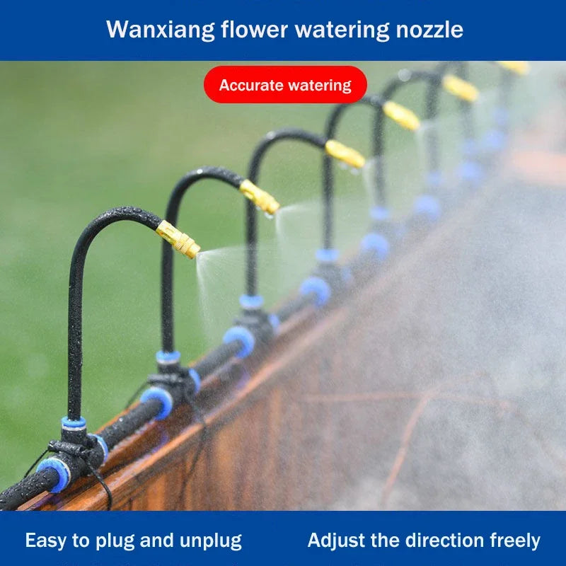 Universal Automatic Irrigation Sprinkler Kit With Rotating Copper Nozzle