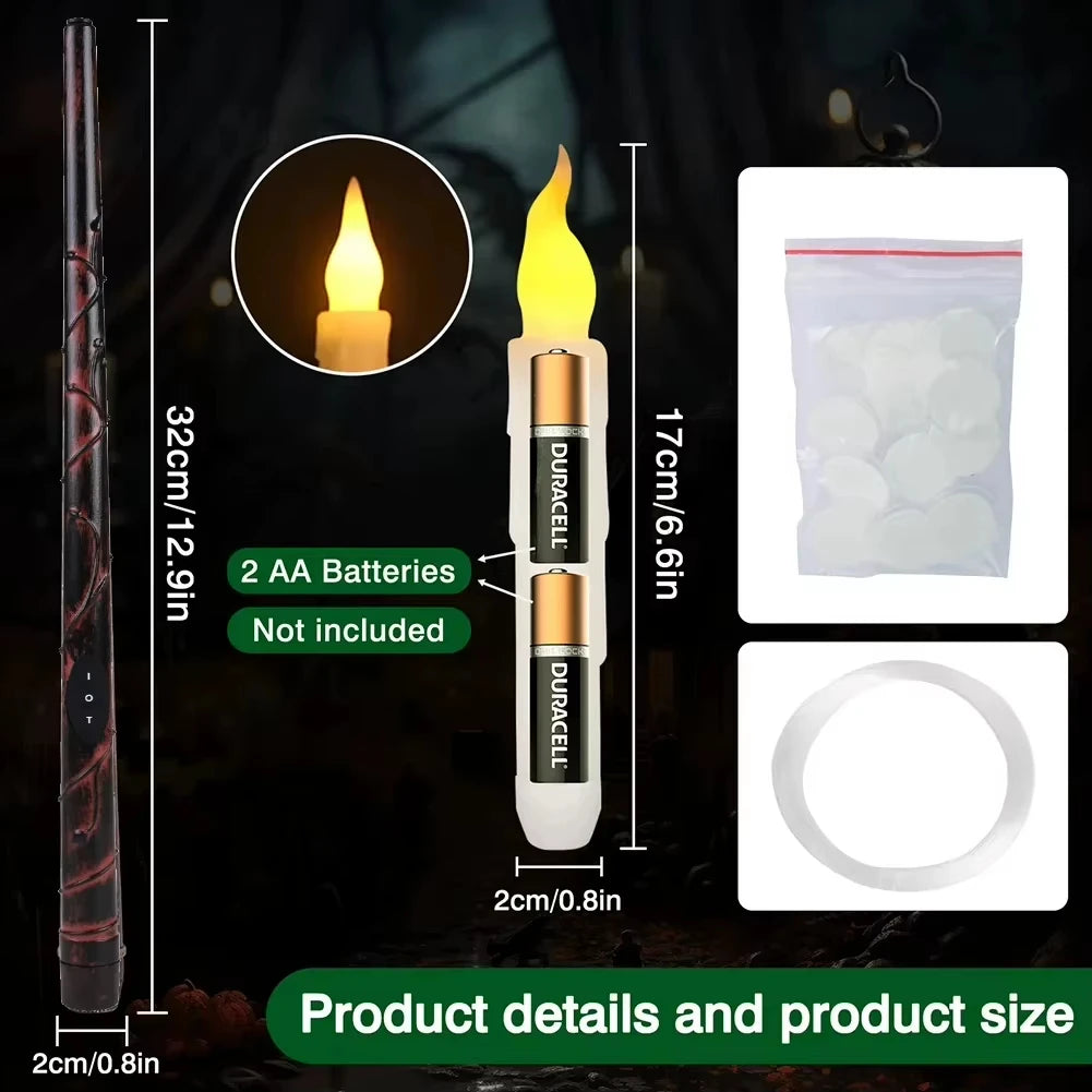 Flameless LED Floating Taper Candles With Magic Wand Remote Flickering Light