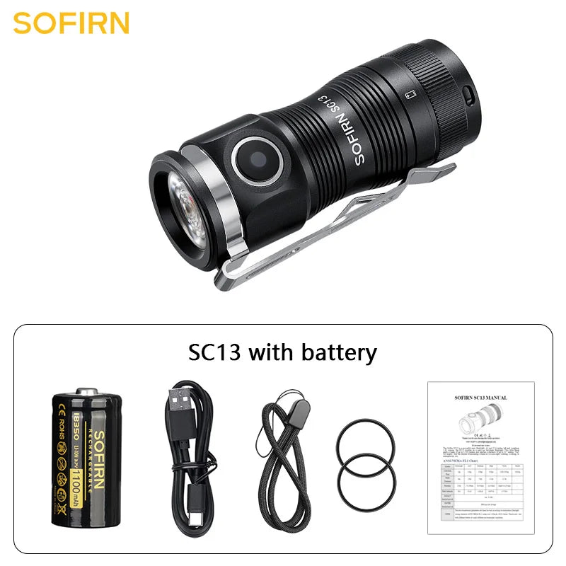 Sofirn Mini SC13 SST40 LED 1300lm Keychain Flashlight