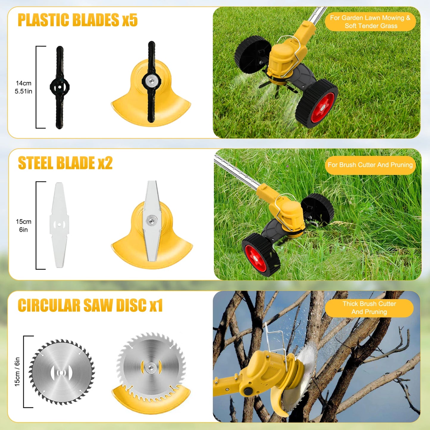 Cordless 21V Brushless Electric Grass Trimmer With Charger