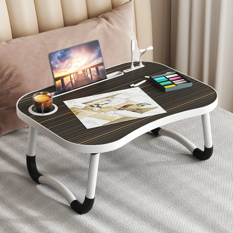 Dayika Wooden Laptop Bed Tray Table With Cup Holder