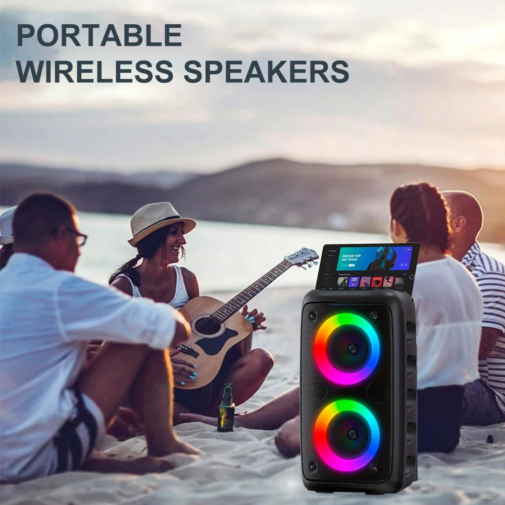 ZNLYRION HY-3317 Portable Bluetooth Karaoke Speaker With Mic And RGB Light