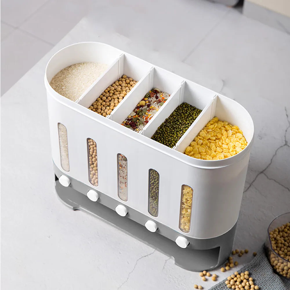 Wall Mounted Dry Food Storage Dispenser Cereal Grain Container