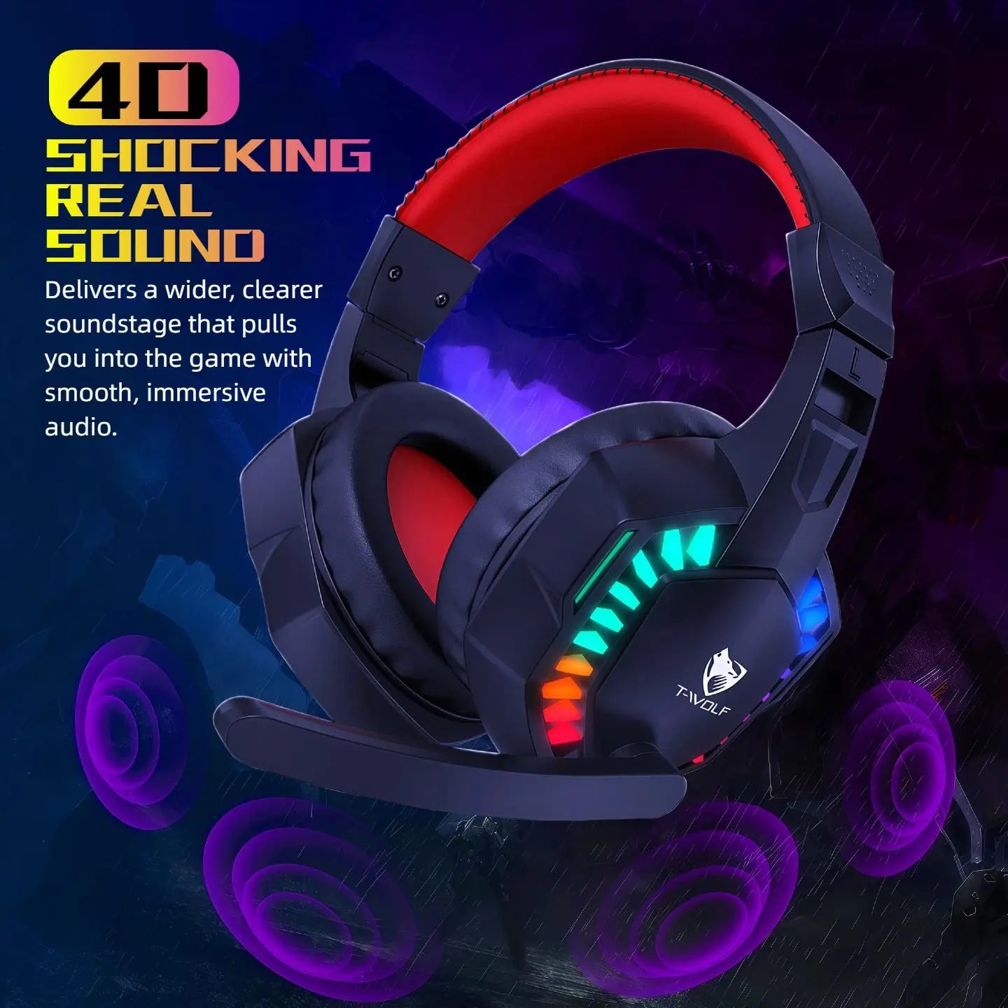 Premium Wired Gaming Headset With Immersive Surround Sound And Microphone