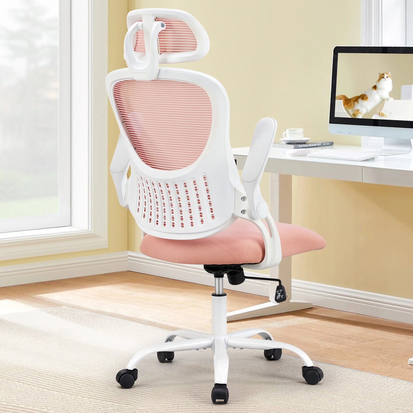 JHK Mesh Ergonomic Office Chair Adjustable Headrest And Lumbar Support