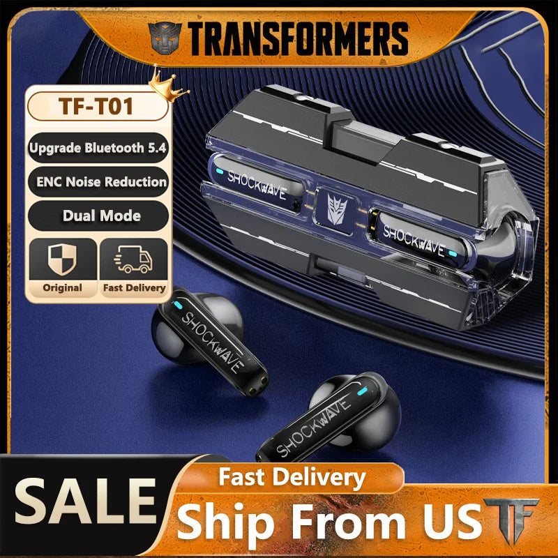Transformers Bluetooth Gaming Earphones Enc Noise Reduction Hd Call