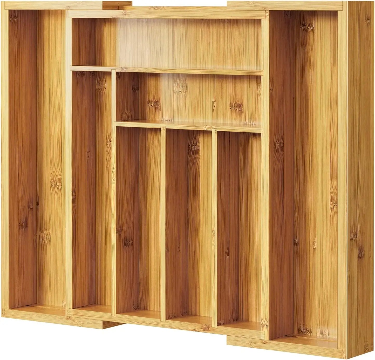 Bamboo Expandable Adjustable Kitchen Utensil Drawer Organizer