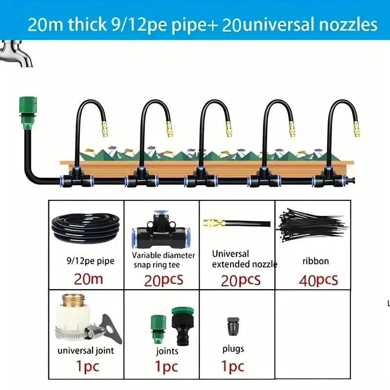 Universal Automatic Irrigation Sprinkler Kit With Rotating Copper Nozzle