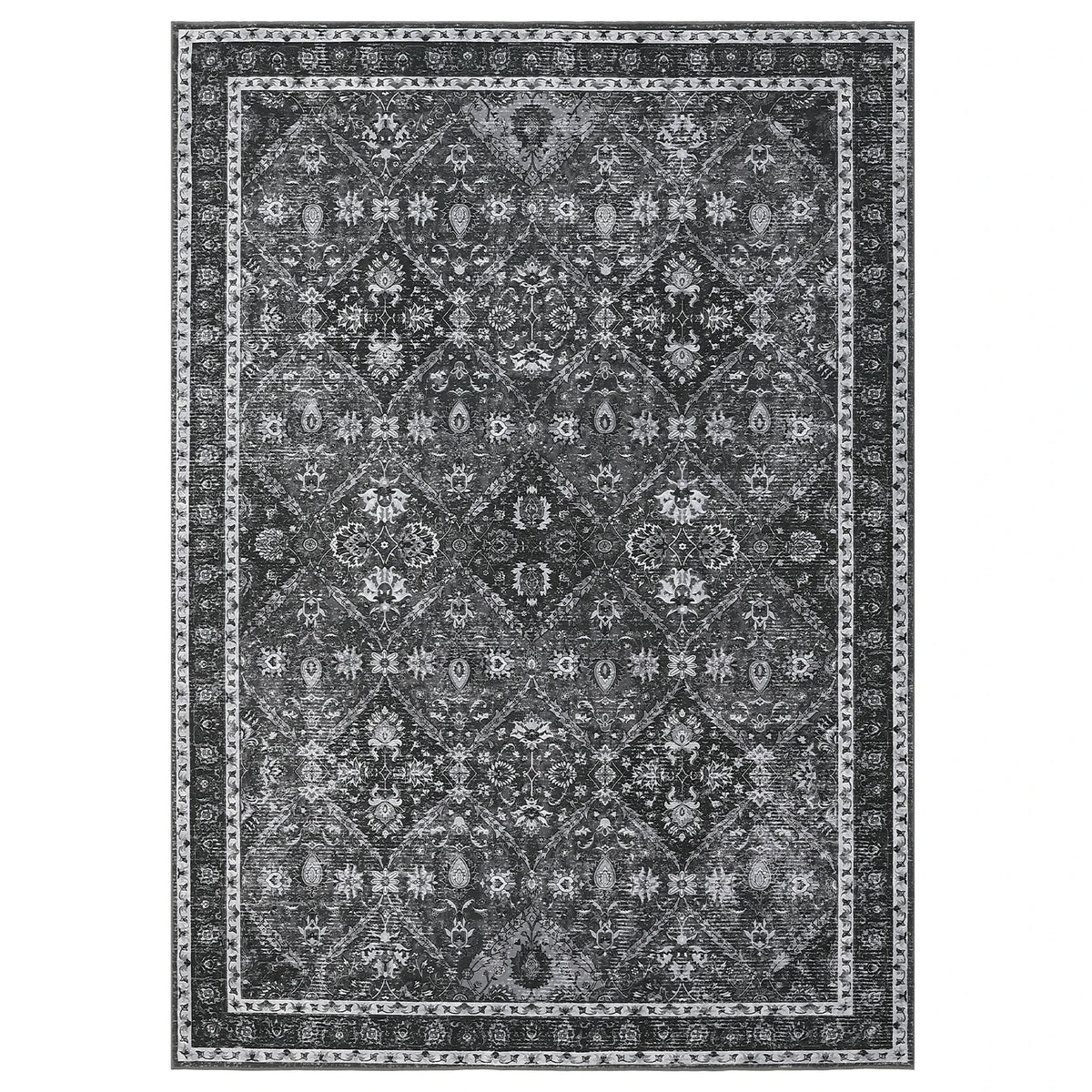 Washable Non Slip Moroccan Trellis Rug for Living Room