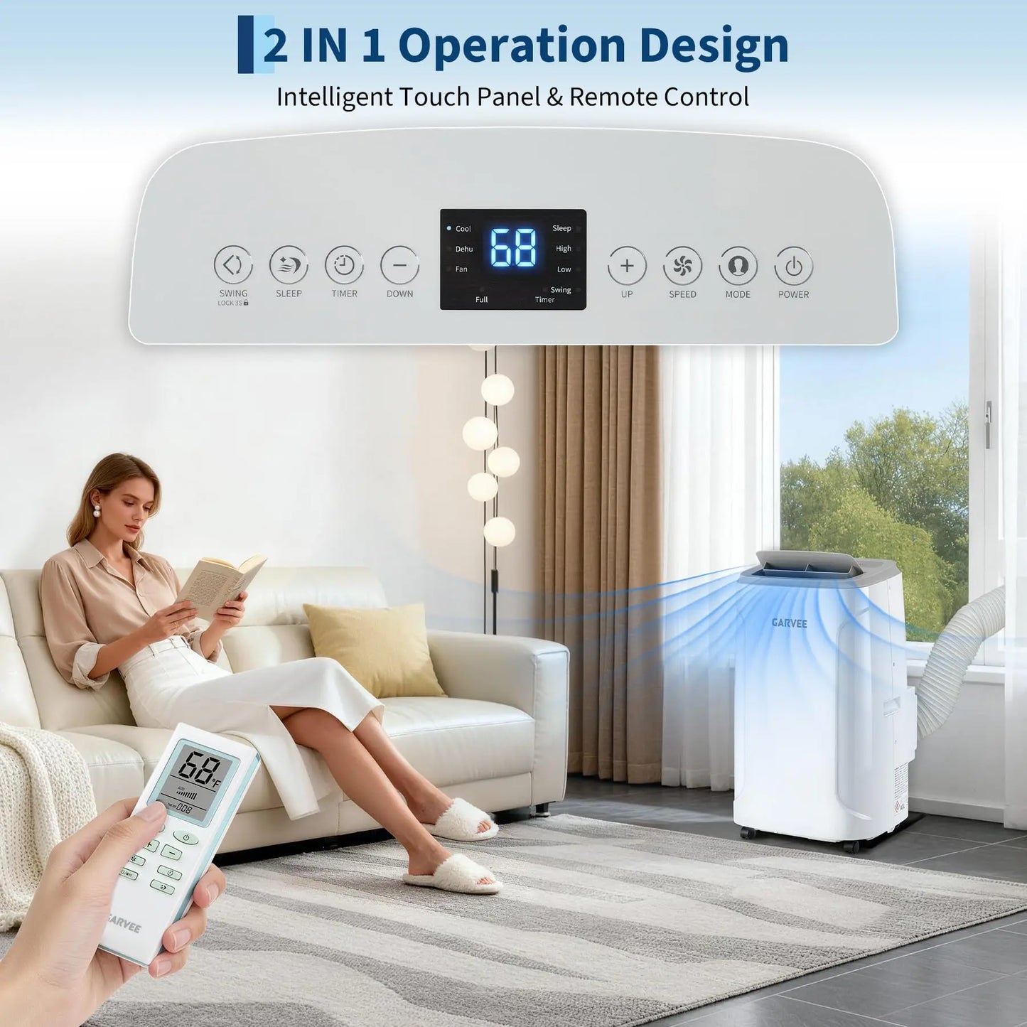 Adoolla 12000 BTU Floor Air Conditioner Portable AC Mobile Cooling Unit