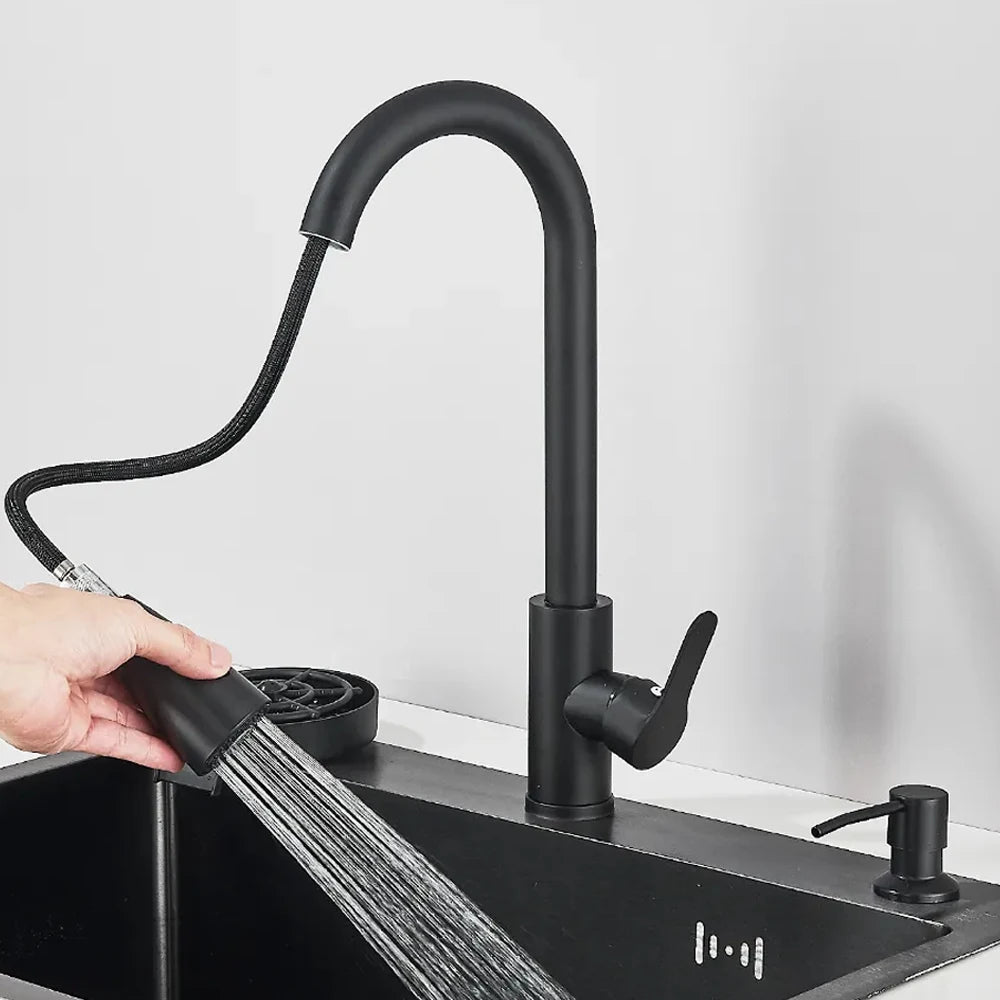 Stainless Steel Undermount Kitchen Sink With Integrated Faucet And Basin