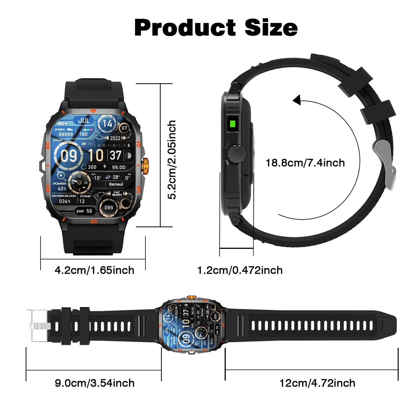 Smart Watch Wireless Bluetooth Calling Sports Fitness Tracker With Flashlight