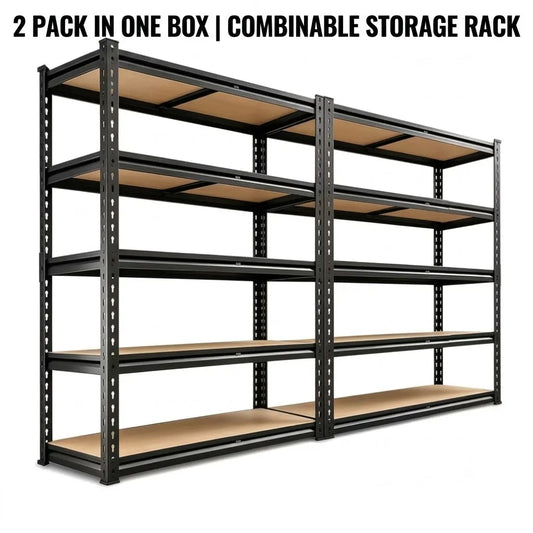 Heavy Duty Five Tier Adjustable Metal Wood Storage Rack