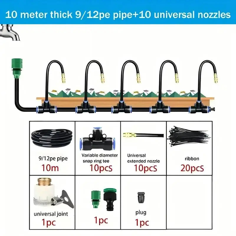 Universal Automatic Irrigation Sprinkler Kit With Rotating Copper Nozzle