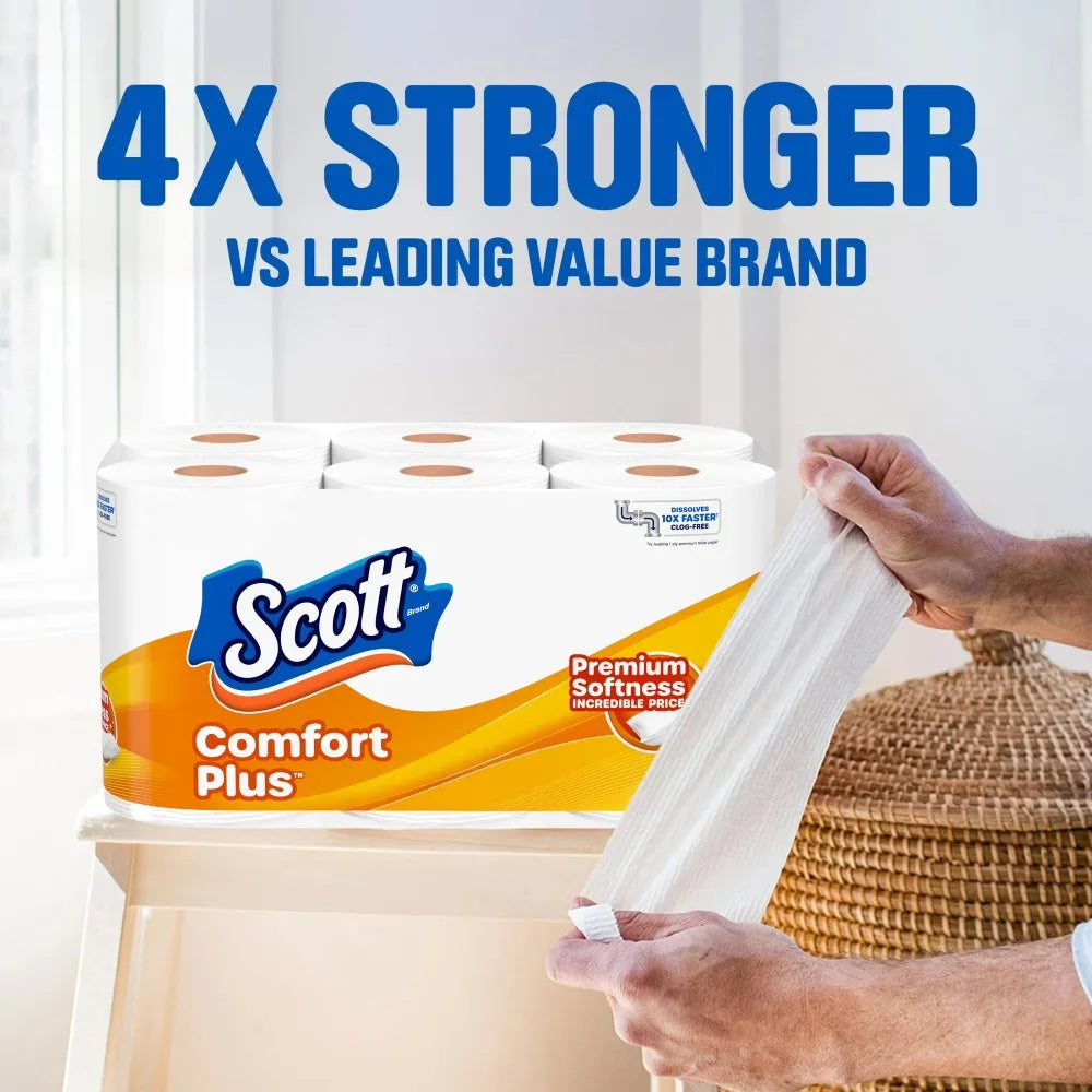 Scott ComfortPlus Extra Soft Strong Toilet Paper 12 Mega Rolls