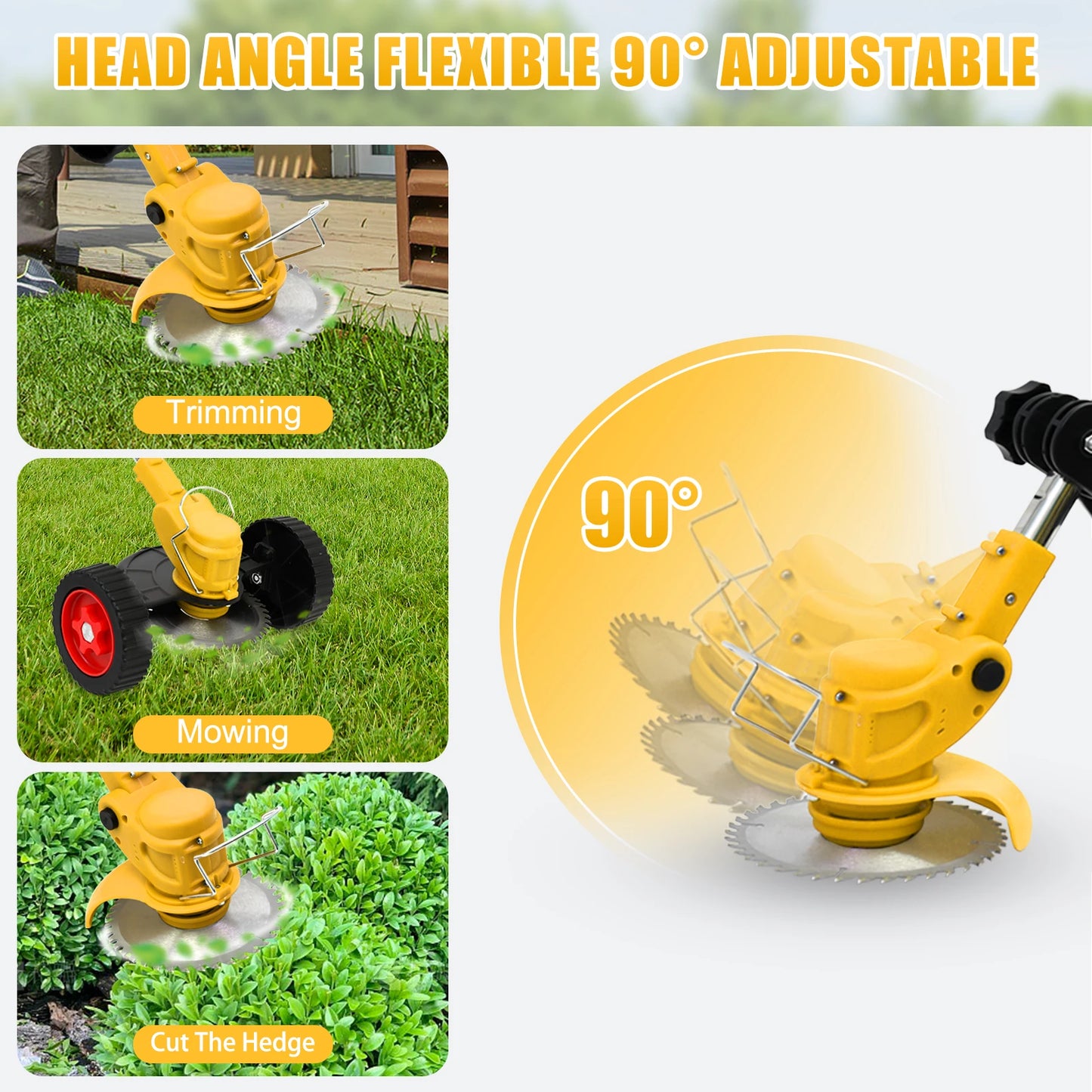 Cordless 21V Brushless Electric Grass Trimmer With Charger
