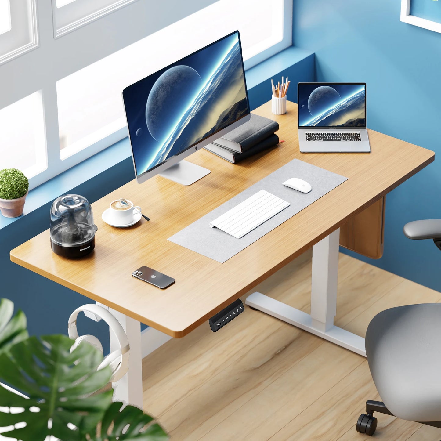JHK Electric Height Adjustable Standing Desk Ergonomic Office Table