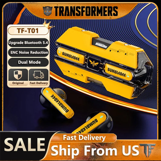Transformers Bluetooth Gaming Earphones Enc Noise Reduction Hd Call