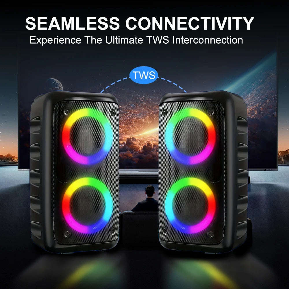 ZNLYRION HY-3317 Portable Bluetooth Karaoke Speaker With Mic And RGB Light