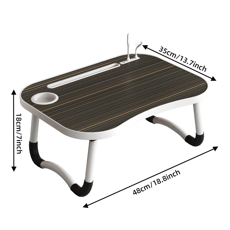 Dayika Wooden Laptop Bed Tray Table With Cup Holder