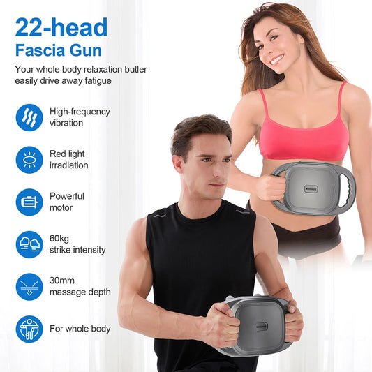 Iebilif 22 Heads Fascia Gun Deep Tissue Muscle Massager Wireless