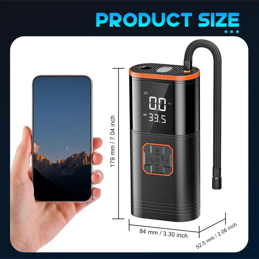 Belibuy Portable Air Compressor 150pspsi Car Tyre Inflator Dual-Cylinder Design