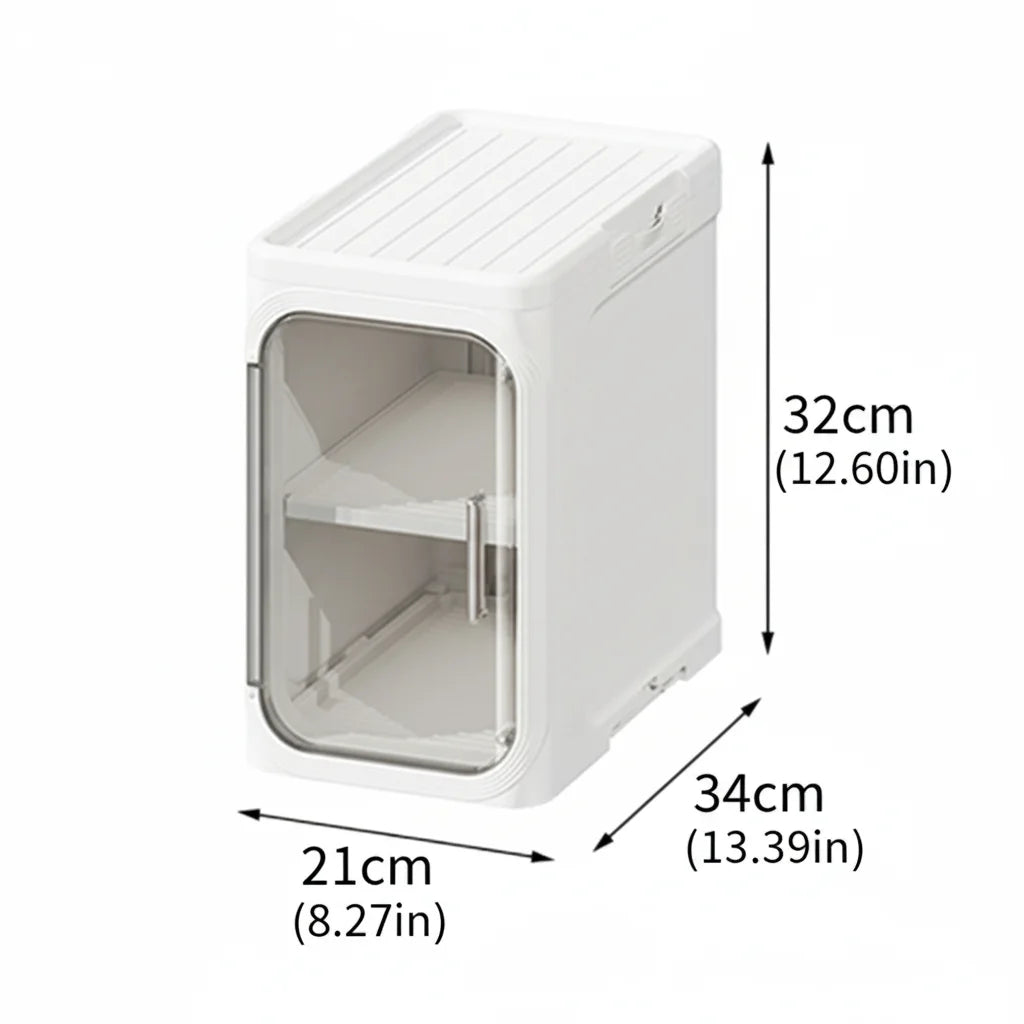 4-Tier Narrow Rolling Plastic Storage Cabinet With Flip Doors