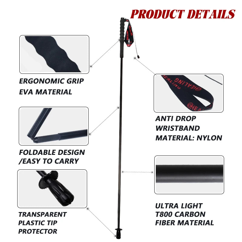 Okhealing Carbon Fiber Foldable Antishock Trekking Poles