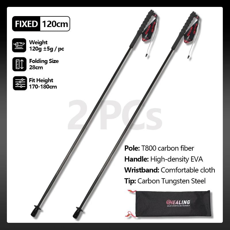 Okhealing Carbon Fiber Foldable Antishock Trekking Poles