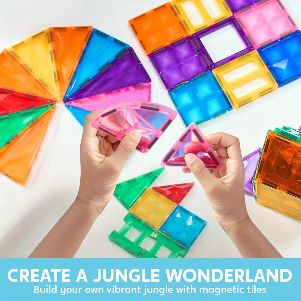 Joyfy Magnetic Building Tiles 3D Construction Blocks Play Set