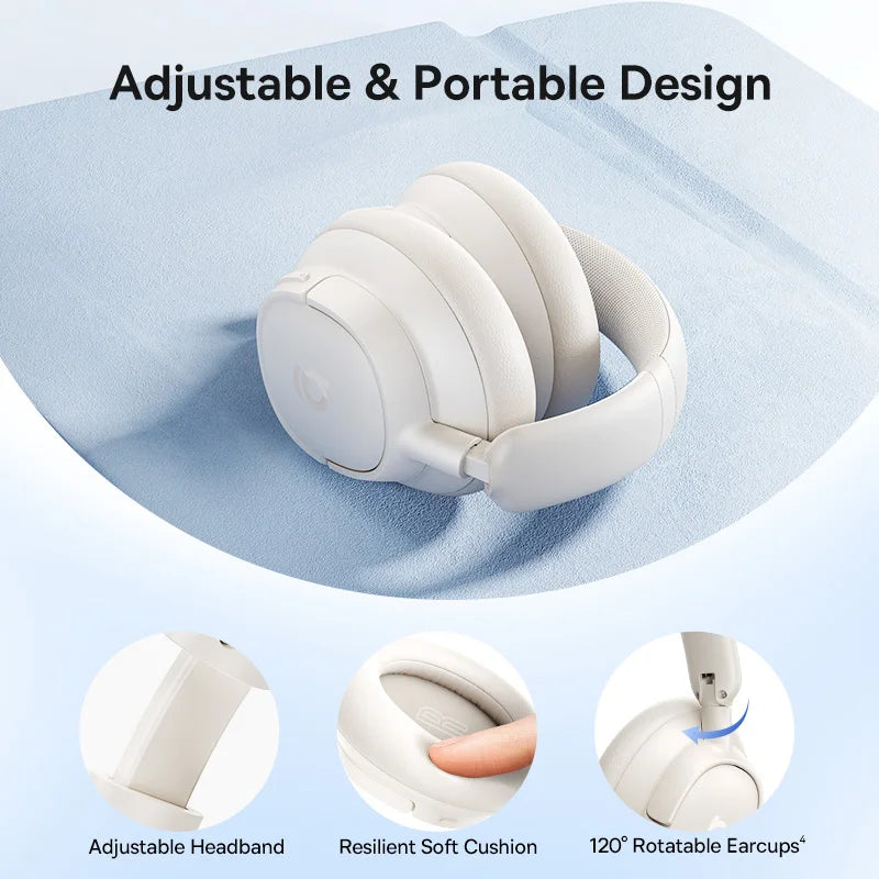 Baseus Wireless Over Ear Headphones Active Noise Cancellation Spatial Audio