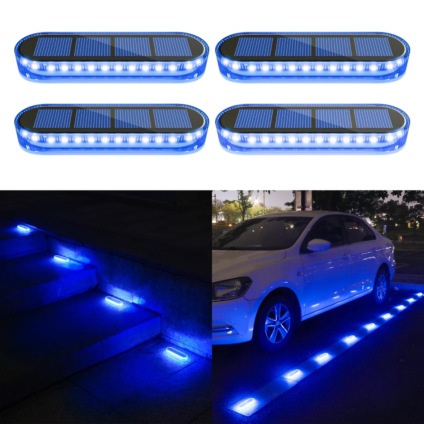 Solar LED Deck Lights Auto On Off Waterproof Outdoor Ground Step