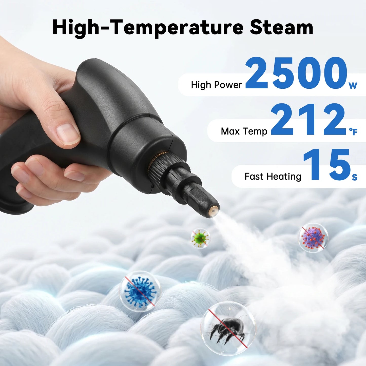 2500W High Temperature Handheld Steam Cleaner With US Plug