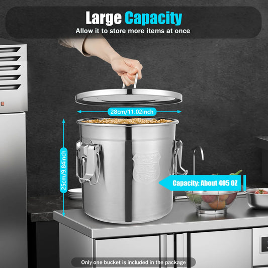 Bymaocar 304 Stainless Steel Airtight Kitchen Rice Storage Container