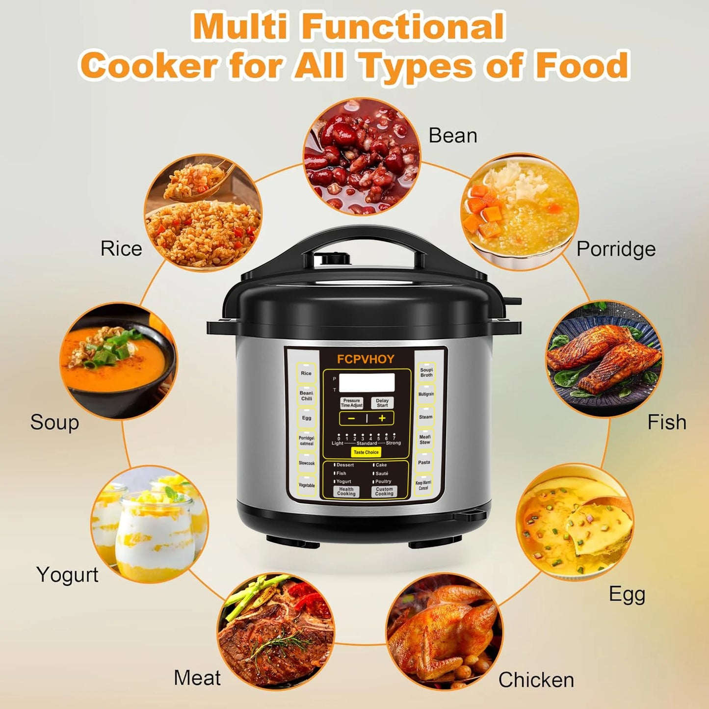 Electric Pressure Cooker 6Qt 9in1 Stainless Steel