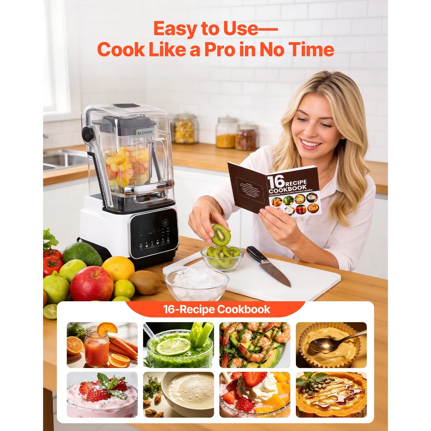Succebuy 2200 Watt Countertop Blender With Shield For Kitchen Food Processing
