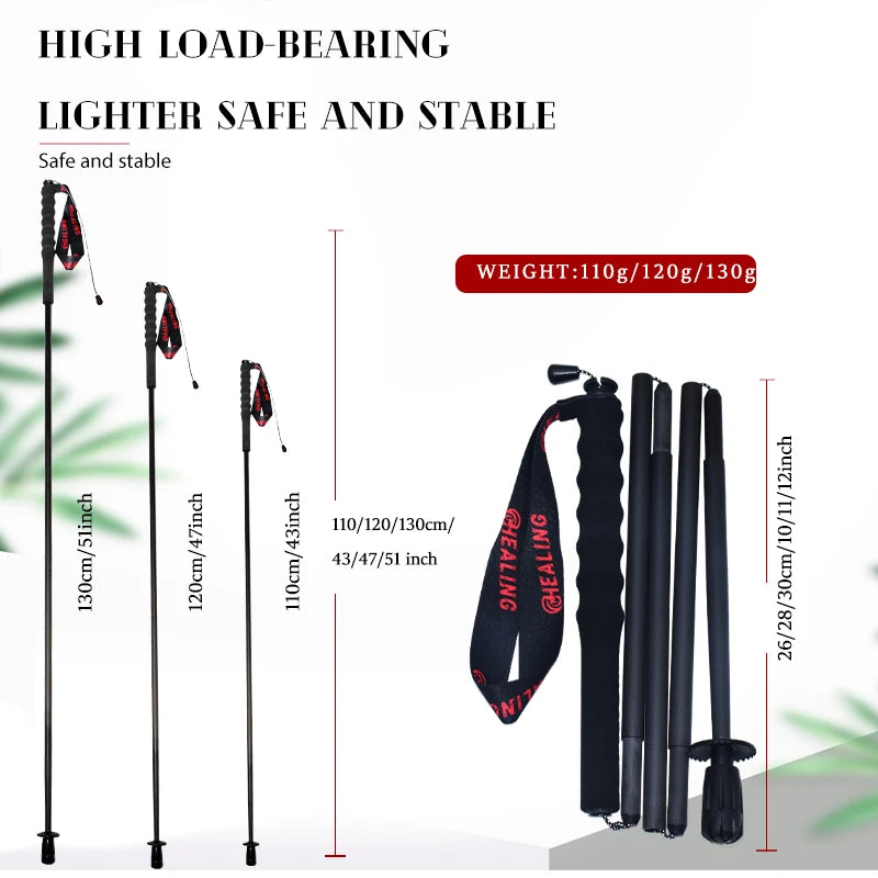 Okhealing Carbon Fiber Foldable Antishock Trekking Poles