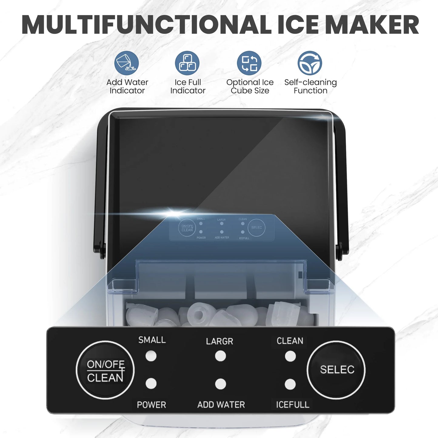 Jhk Portable Countertop Ice Maker For Home And Camping